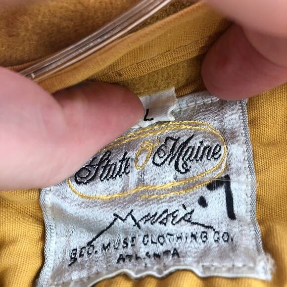State Maine Vintage goldenrod jumpuit large Velveteen One Piece Wide lapel - Picture 7 of 16
